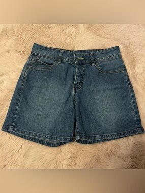 Medium wash denim shorts